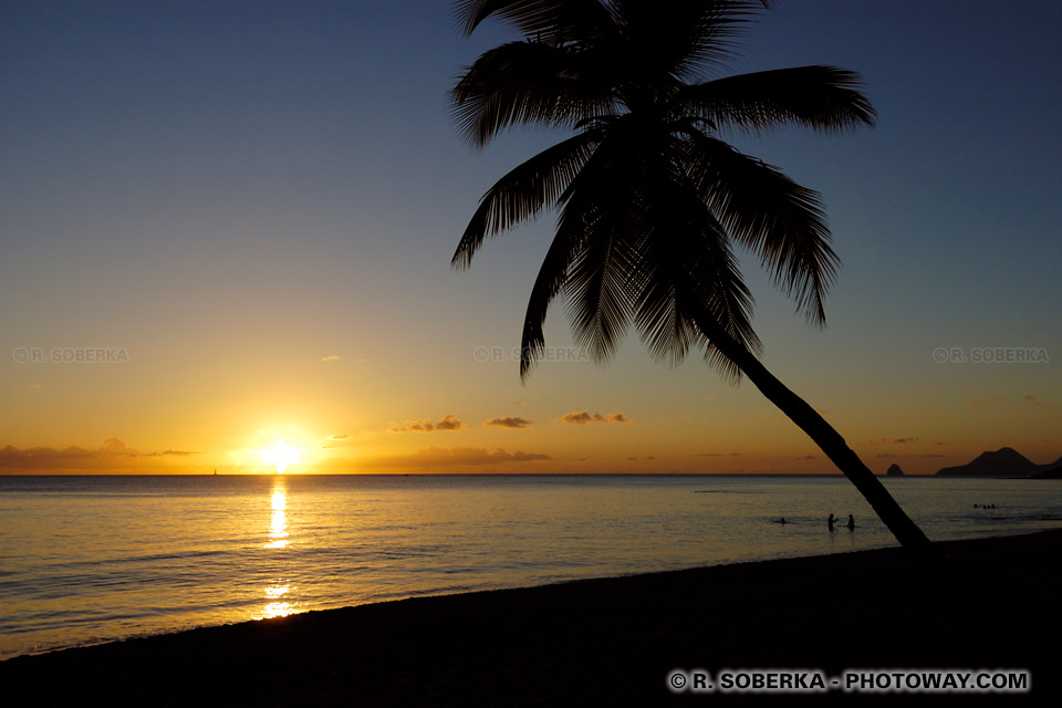 images et photos de coucher de soleil sur la mer en Martinique photothÃ¨que