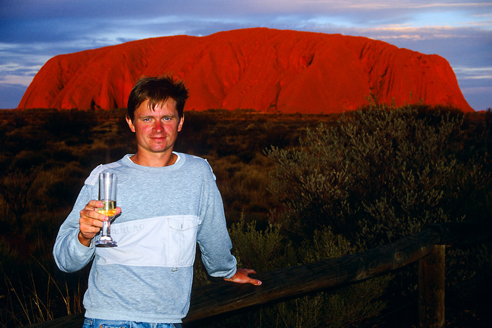 Richard Soberka at Ayers Rock in Australia during the 1st World Tour of 1996