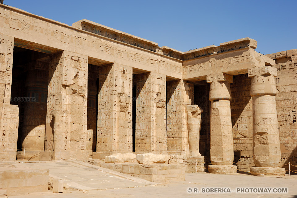 second courtyard of Ramses III's temple second courtyard of Ramses III's temple