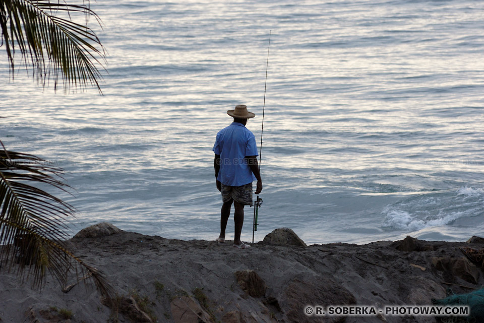 fishing rod and fisherman in Martinique