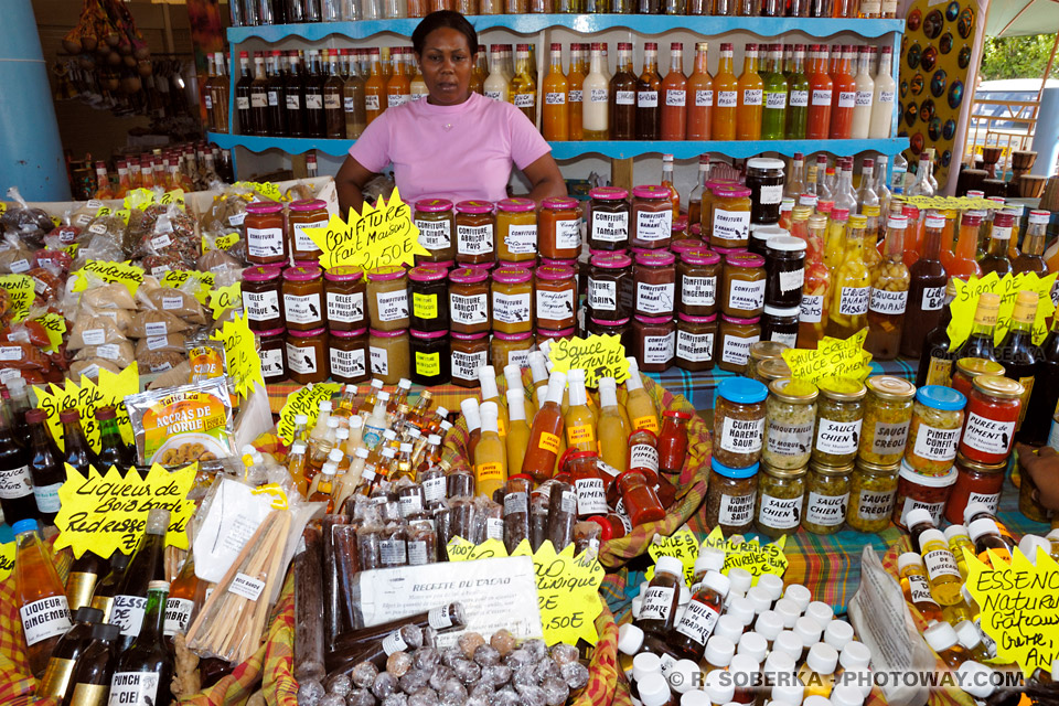 Jam jars in Caribbean market