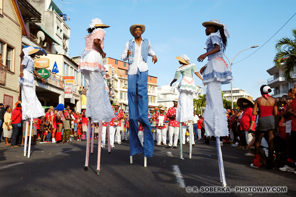 stilt walkers photo stilts at the Fort-de-France carnival