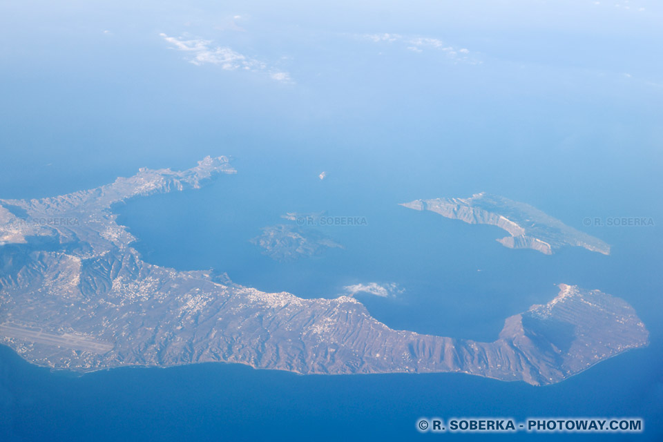 Aerial photo of Santorini