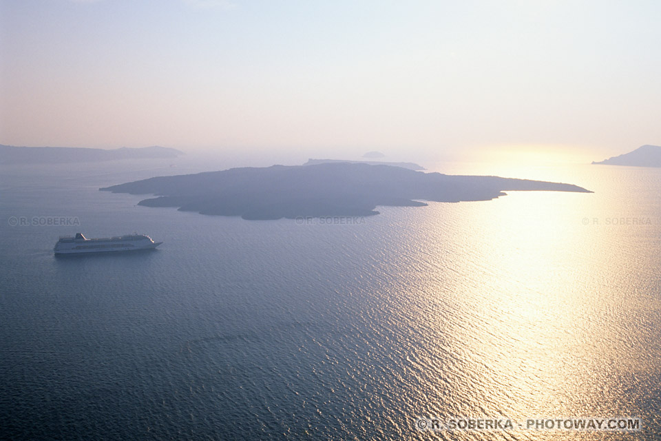 Santorini volcano sunset