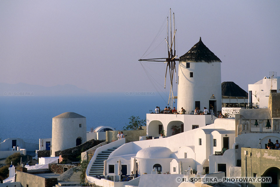 Windmill image in Santorini