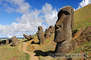 Photos des Moaïs, les statues de l'ile de Pâques