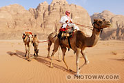 Photos d'une caravane dans le désert du Wadi Rum en Jordanie