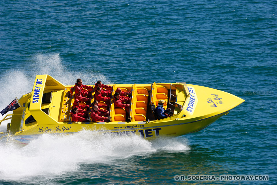 Photos d'un hors-bord, un photo bateau rapide baie de Sydney