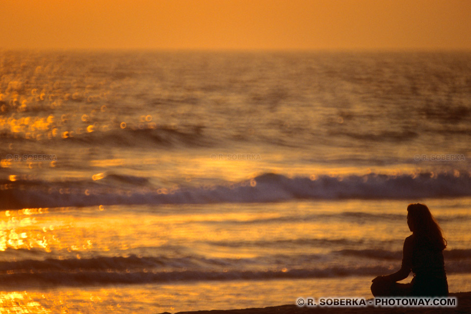 Photo du soleil couchant sur l'Océan pacifique - photos en Californie