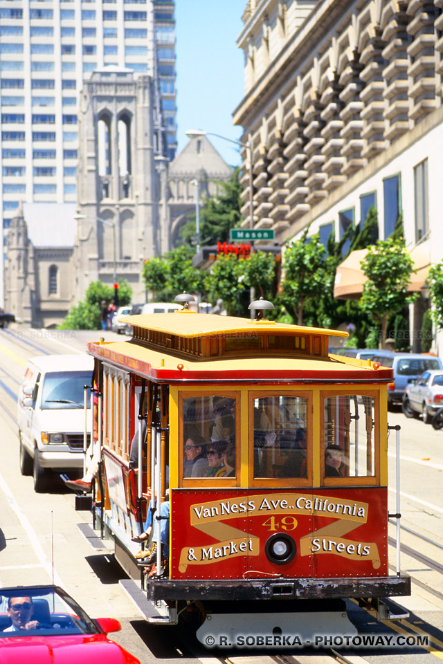 Photos du tramway de San Francisco. Photo des tramways en Californie