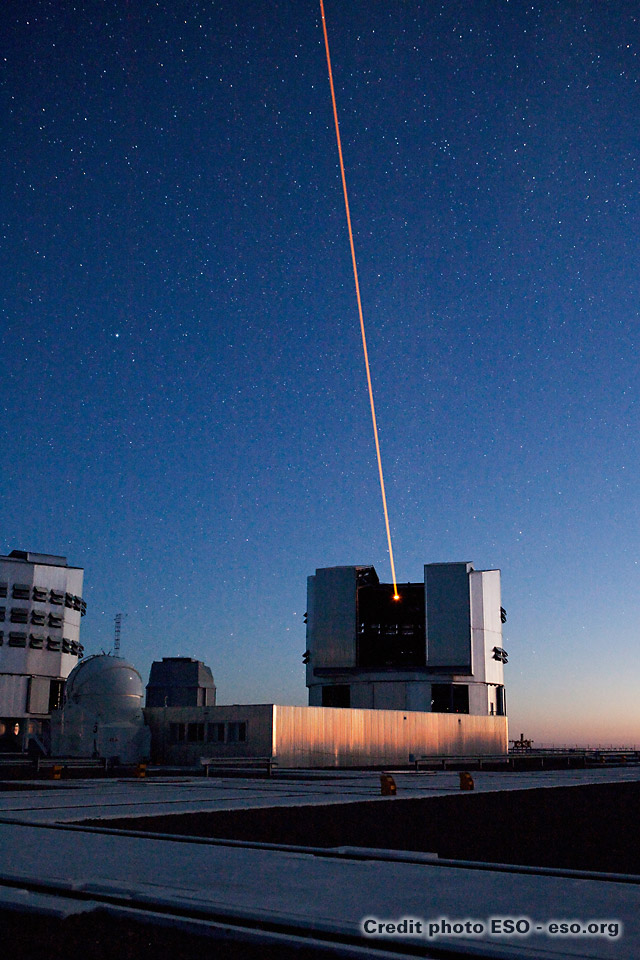 rayon laser LGS laser star guide photo étoile artificielle télescope VLT