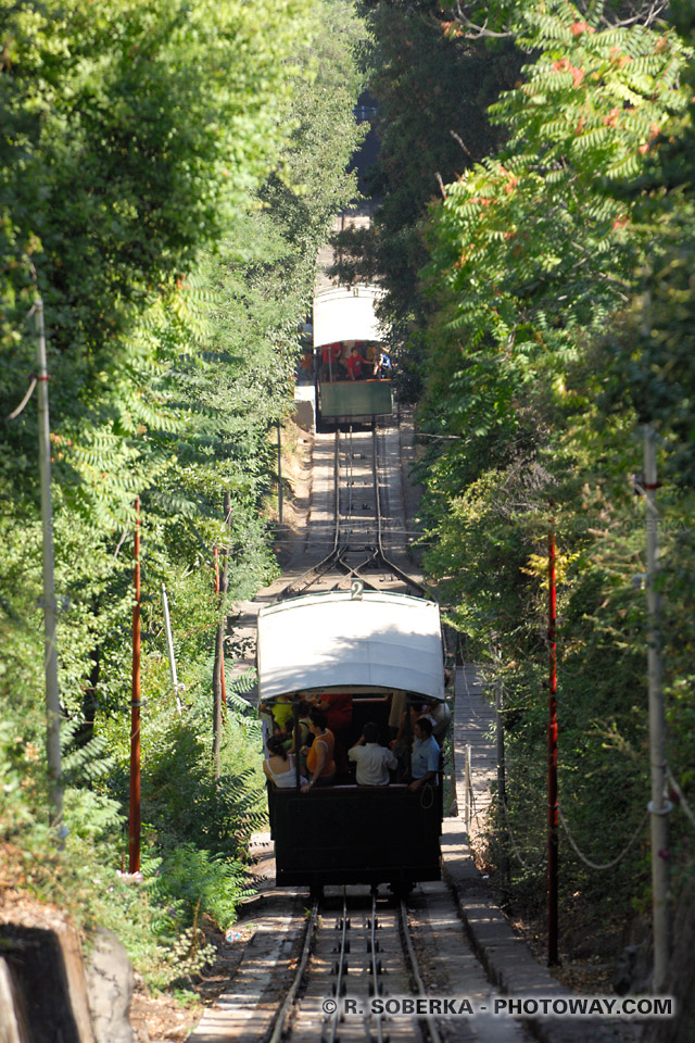 Photo du funiculaire du Cerro San Cristobal à Santiago au Chili