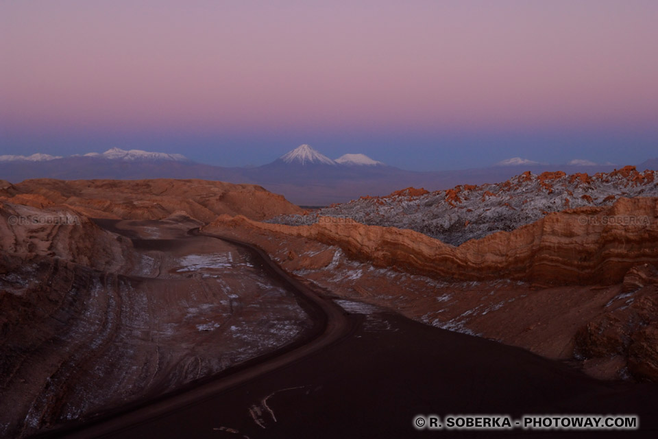 coucher de soleil sur la cordillère des Andes Photos au Chili