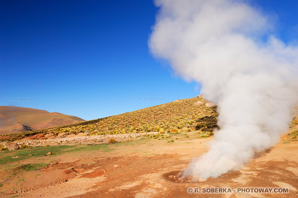 Images de la ordillère des Andes - image des geysers de Tatio au Chili