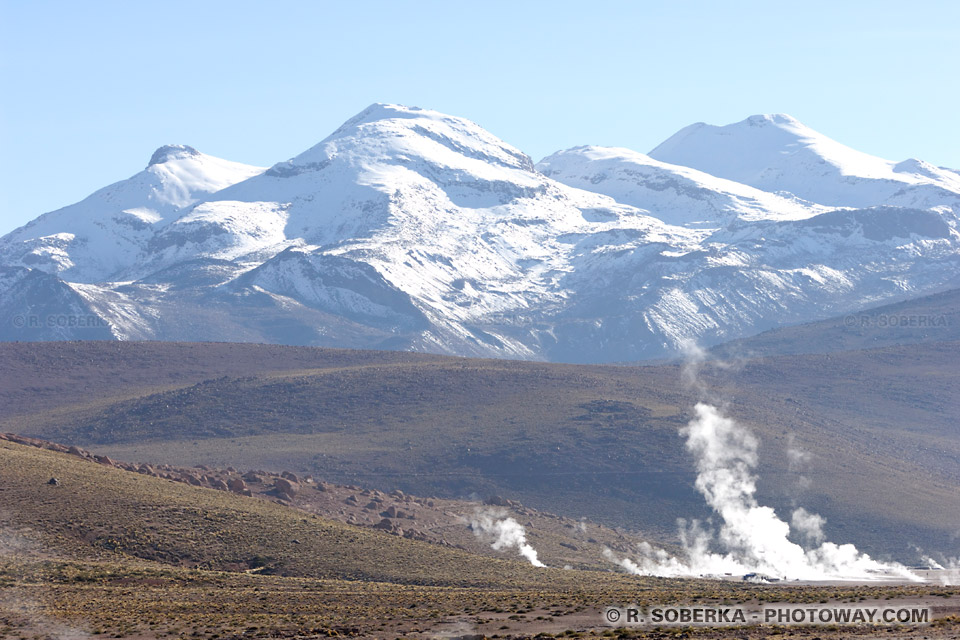 Volcans de la cordillère des Andes au Chili