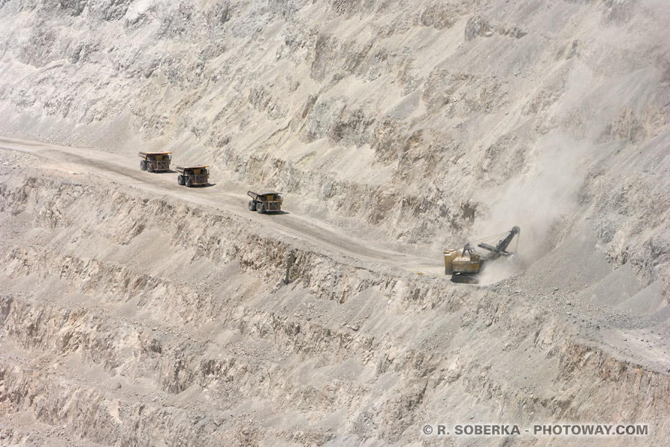 Minerai du cuivre extraction dans la mine de Chuquicamata au Chili