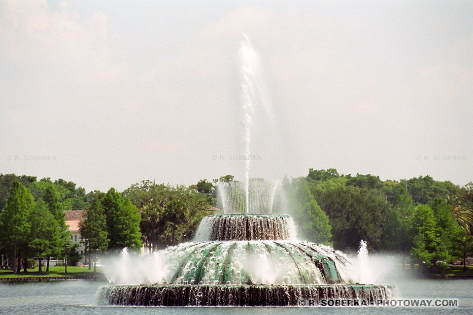 Photos de fontaines du lac Eola photo au centre ville d'Orlando en Floride