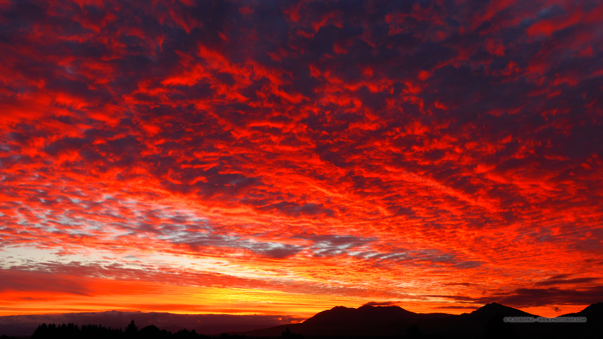 Fond Décran Ciel Rouge De Feu Wallpaper Coucher De Soleil