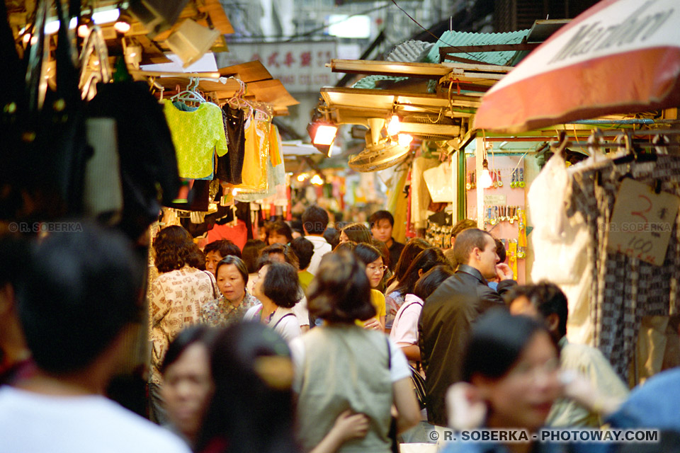 image Photos de foule dans un quartier populaire Hong Kong reportage photo