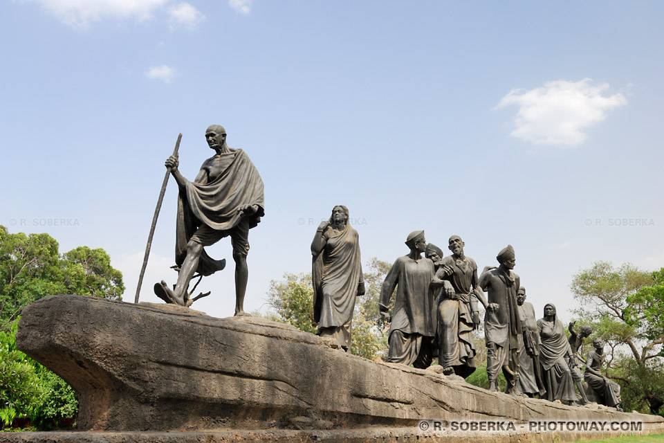 Photos de la statue de Mahatma Gandhi en Inde