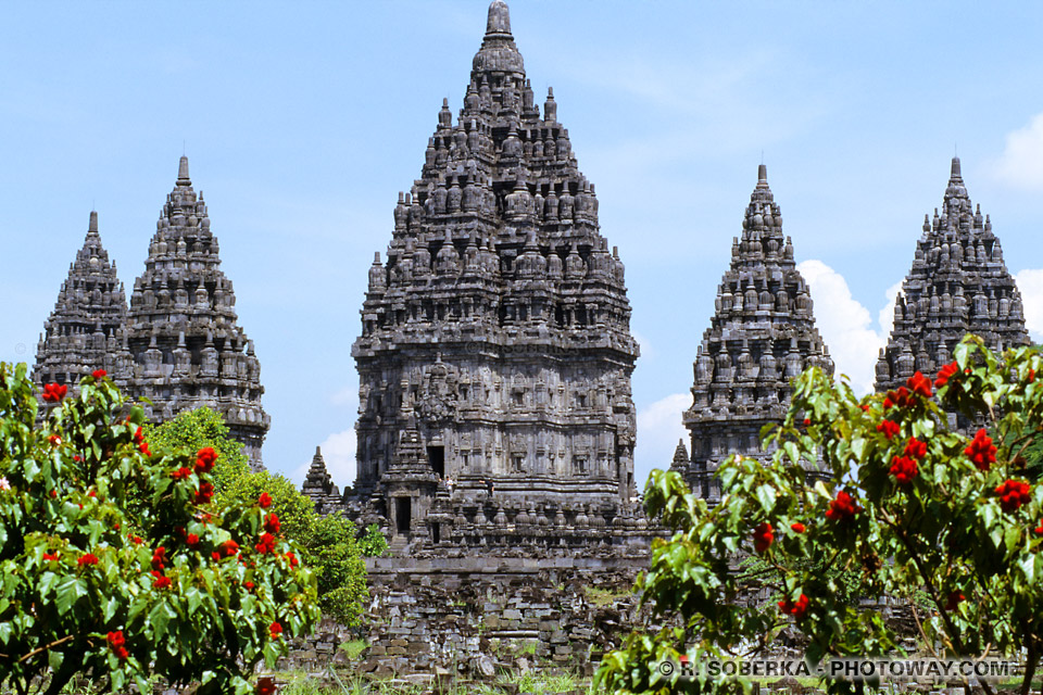 Carte Postale temple de Prambanan en Indonésie