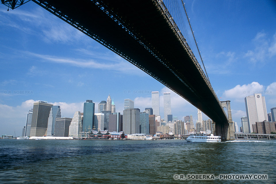 Images Buildings de Manhattan photo depuis le Brooklyn Bridge de New York