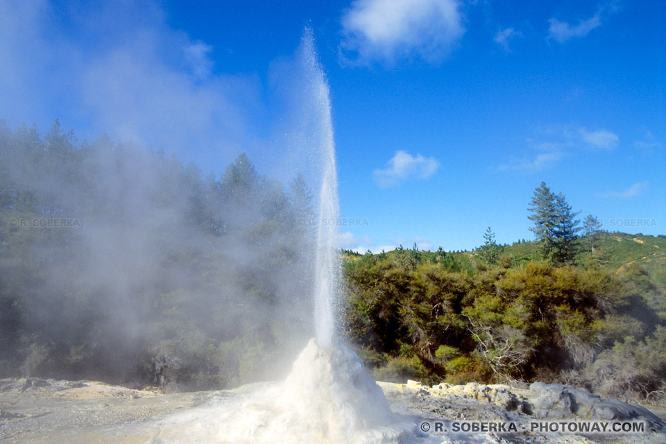 Photos de Geysers : Photo d'un Geyser en eruption en Nouvelle-Zélande