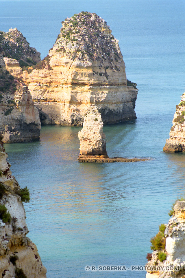 Photos de roches calcaires en Algarve, photo de l'érosion des côtes