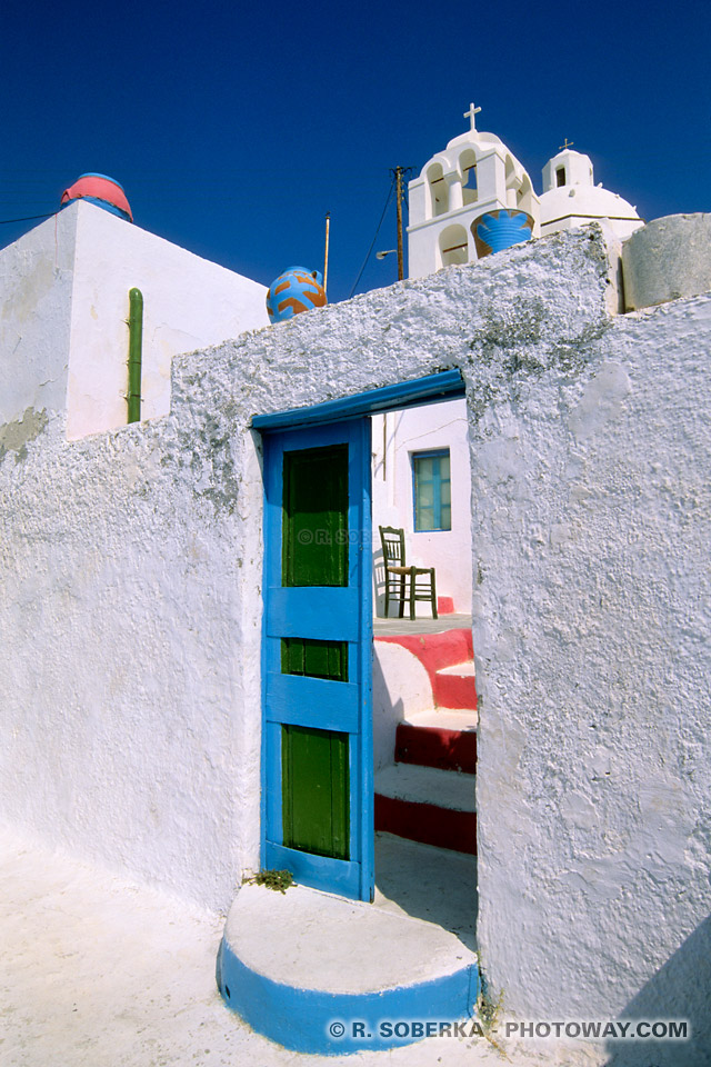 Photos de couleurs vives à Fira Santorin