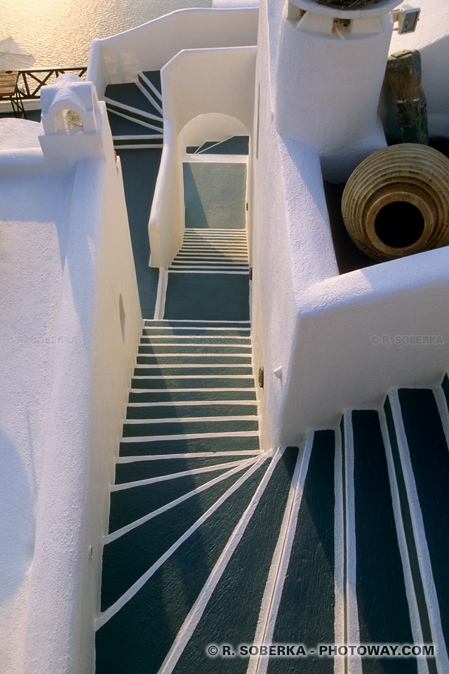 escalier esthétique Santorin