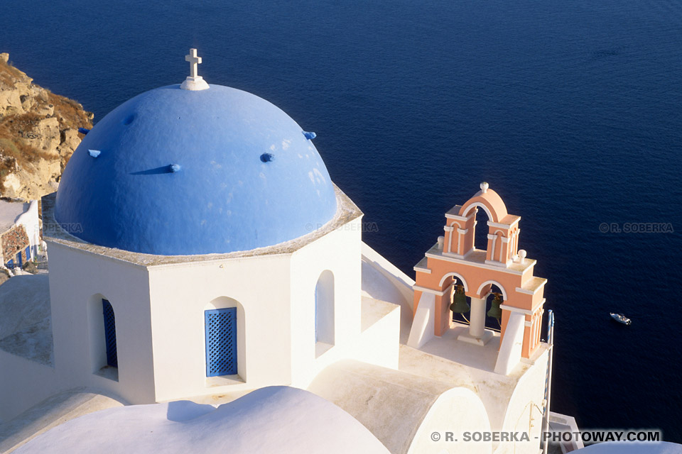 Photos d'églises bleues et blanches des îles grecques photo d'églises en Grèce