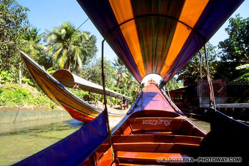 image Visite de Bangkok photos des klongs photo long tail boats en Thaïlande