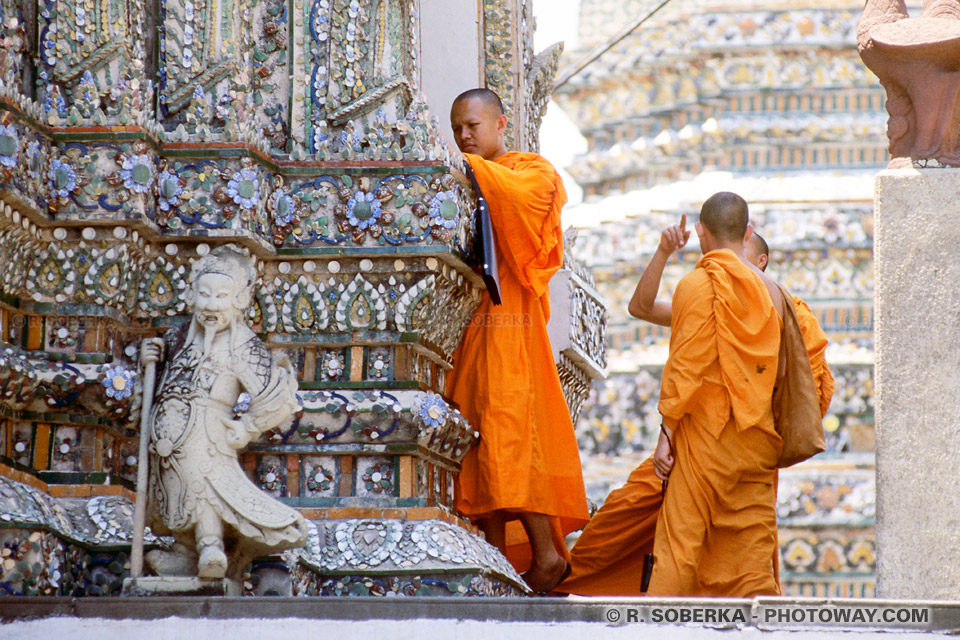 Photos de moines Bonzes Bouddhiste en Thaïlande