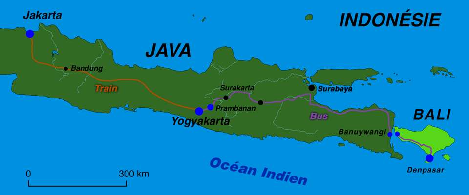 Carte De Lindonésie Plan De Route Voyage Sur Lile De Java